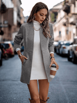 Damenmantel Elegante Passform – Grau