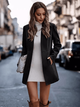 Damenmantel Elegante Passform – Schwarz