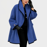 Daniela | Damen Winterjacke mit Offener Vorderseite – Blau
