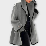 Daniela | Damen Winterjacke mit Offener Vorderseite – Grau