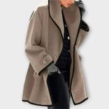 Daniela | Damen Winterjacke mit Offener Vorderseite – Khaki