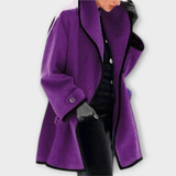 Daniela | Damen Winterjacke mit Offener Vorderseite – Lila