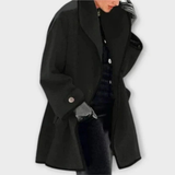 Daniela | Damen Winterjacke mit Offener Vorderseite – Schwarz