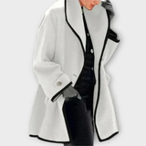 Daniela | Damen Winterjacke mit Offener Vorderseite – Weiß