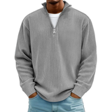 David | Herren Casual Pullover mit Viertel Zip – Grau
