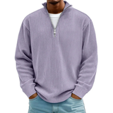 David | Herren Casual Pullover mit Viertel Zip – Lila