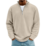 David | Herren Casual Pullover mit Viertel Zip – Khaki