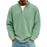 David | Herren Casual Pullover mit Viertel Zip – Grün