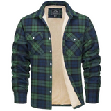 Ethan | Herren Karo Jacke mit Knöpfen und Taschen – Grün