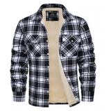 Ethan | Herren Karo Jacke mit Knöpfen und Taschen – Schwarz