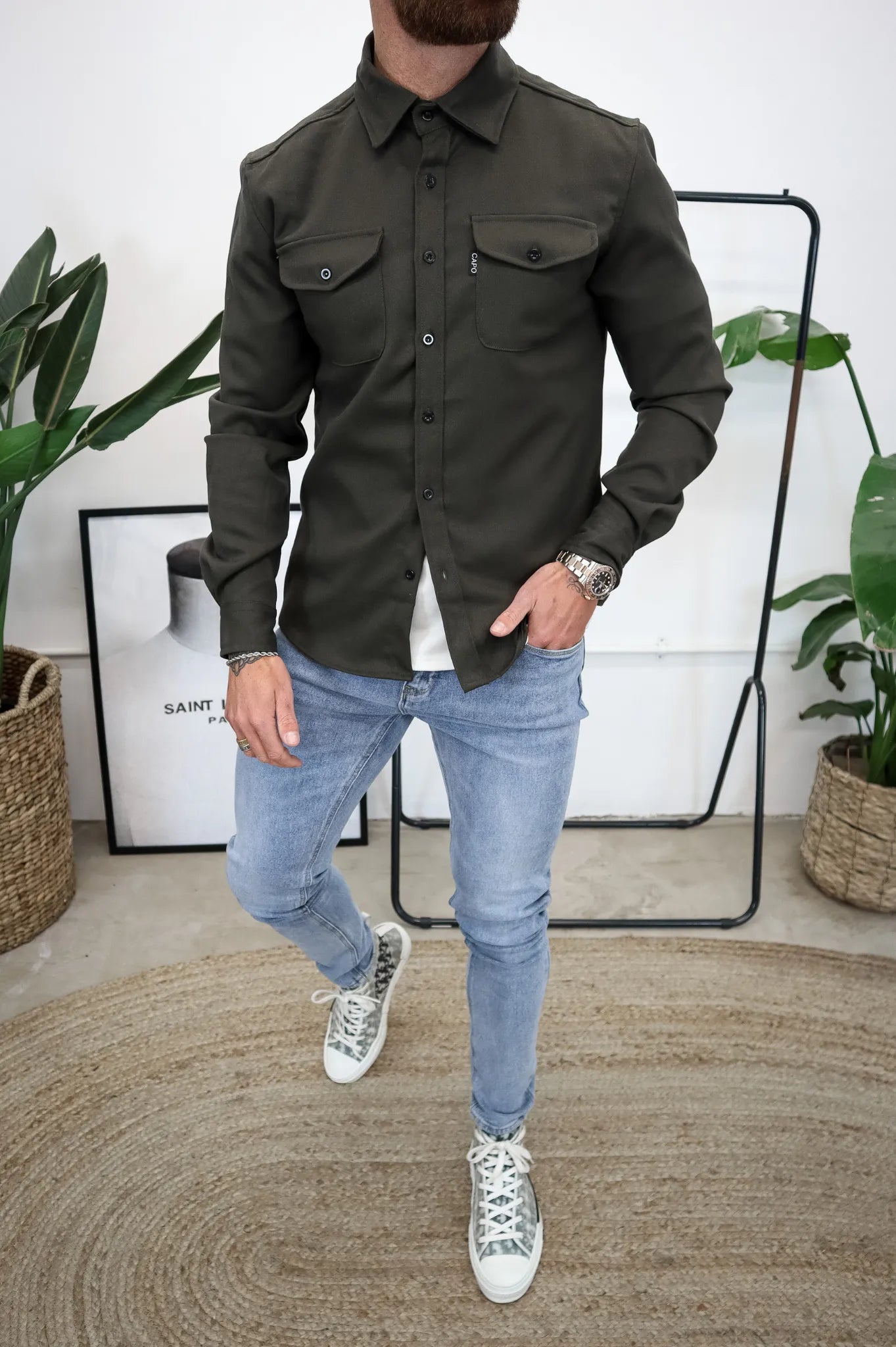 Moderne Herren-Hemdjacke