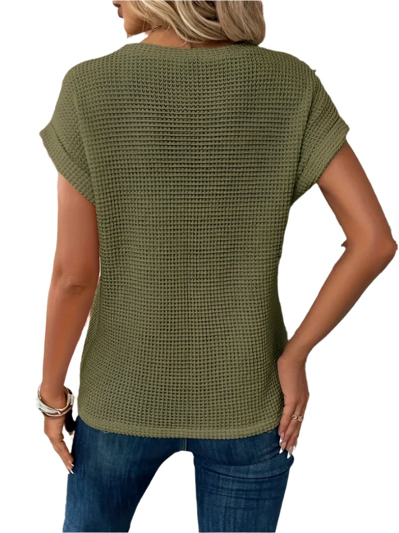 Amadita® | Gestrickte Wickelbluse für Damen in schlichten Farben