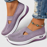 Regine | Damen Slip-On Atmungsaktive Mesh-Walking-Sneaker – Lilac