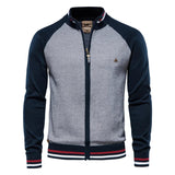 Lukas | Moderne und Elegante Herren Baumwoll Strickjacke – Marine