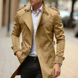 Decker | Herren Langer Elegante Trenchcoat – Dunkelbeige