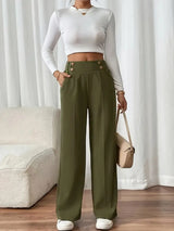 Ashlena - Soft-Touch High-Waist-Hose – Olivgrün