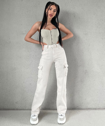 Birgitta® | Cargohose Eva Creme