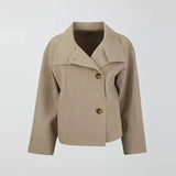 Doppelreihiger Kurzmantel Damen – Beige