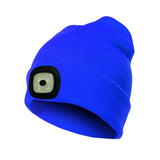 Warme LED-Beanie-Mütze mit Licht – Blau