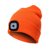 Warme LED-Beanie-Mütze mit Licht – Orange