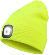 Warme LED-Beanie-Mütze mit Licht – Gelb
