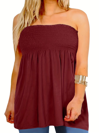 Traudel® | Schulterfreies Stretchkleid mit Smok-Detail