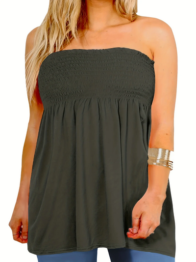 Traudel® | Schulterfreies Stretchkleid mit Smok-Detail