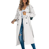 Beatrice | Damen Lässiger Trenchcoat mit Knöpfen – Weiß