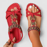 Orthopädische Sandalen für Damen mit rutschfester Sohle – Toledo Rot