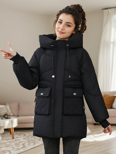 Stilvolle Mittel-Lange Pufferjacke für Damen | Ideal für den Winter