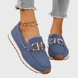 Anna | Modische Loafer Sneaker Damen – Blau