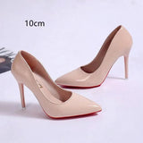 Damen Glänzende Leder High Heel Stilettos – Elegante Abend-Pumps – Aprikose 10cm