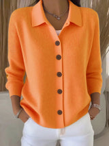 MILA | WEICHE STRICKJACKE – Orange-Rot