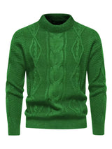Kael - Strickpullover mit Stehkragen – Grün