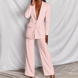 Elizabeth | Elegantes Zweiteiliges Blazer und Hosen-Set Für Damen – Rosa