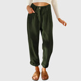 Johanna | Damen Cordhose modern chic für jeden Anlass – Grün