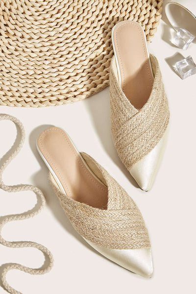 Trendige Espadrille-Mules mit Spitze