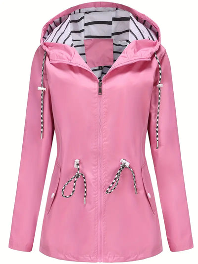 Stylische Wasserdichte Regenjacke mit Kapuze und Taschen für Damen | Ideal für den Winter