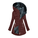 Evelyn | Warmer Winterisolierung wasserdichte Jacke – Rot