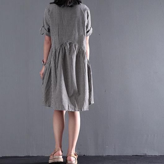 Lara® | Baumwoll-Sommerkleid Schwarz Lässiges Weites Sommerkleid