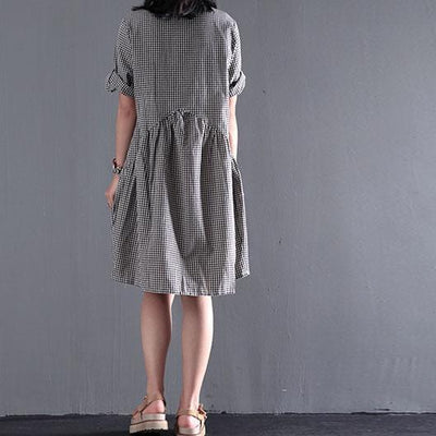 Lara® | Baumwoll-Sommerkleid Schwarz Lässiges Weites Sommerkleid