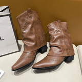Valentina | Markante Western-Stiefel Mit Nieten Für Damen – Braun