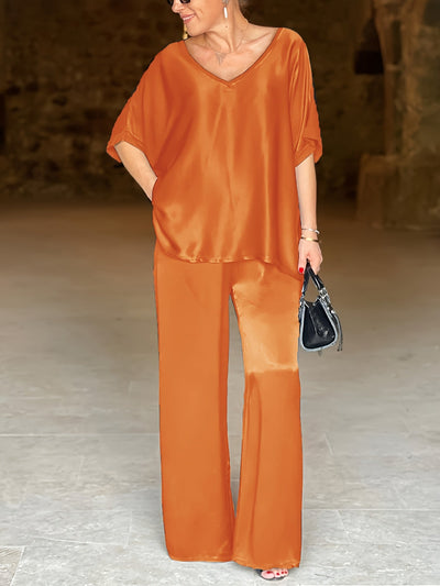 Ashlee - Elegantes Zweiteiliges Satz Mit Kurzen Ärmeln