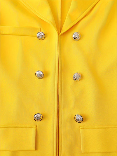 Elegantes Business Blazer Set mit Blumenmuster in Gelb für Damen | Ideal für jeden Tag