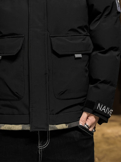 Stilvolle Camouflage-Kapuzen-Winterjacke für Herren | Ideal für den Winter