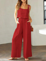Isabella | Damen Set aus Top und Hose für stilvolle Outfits – Rot