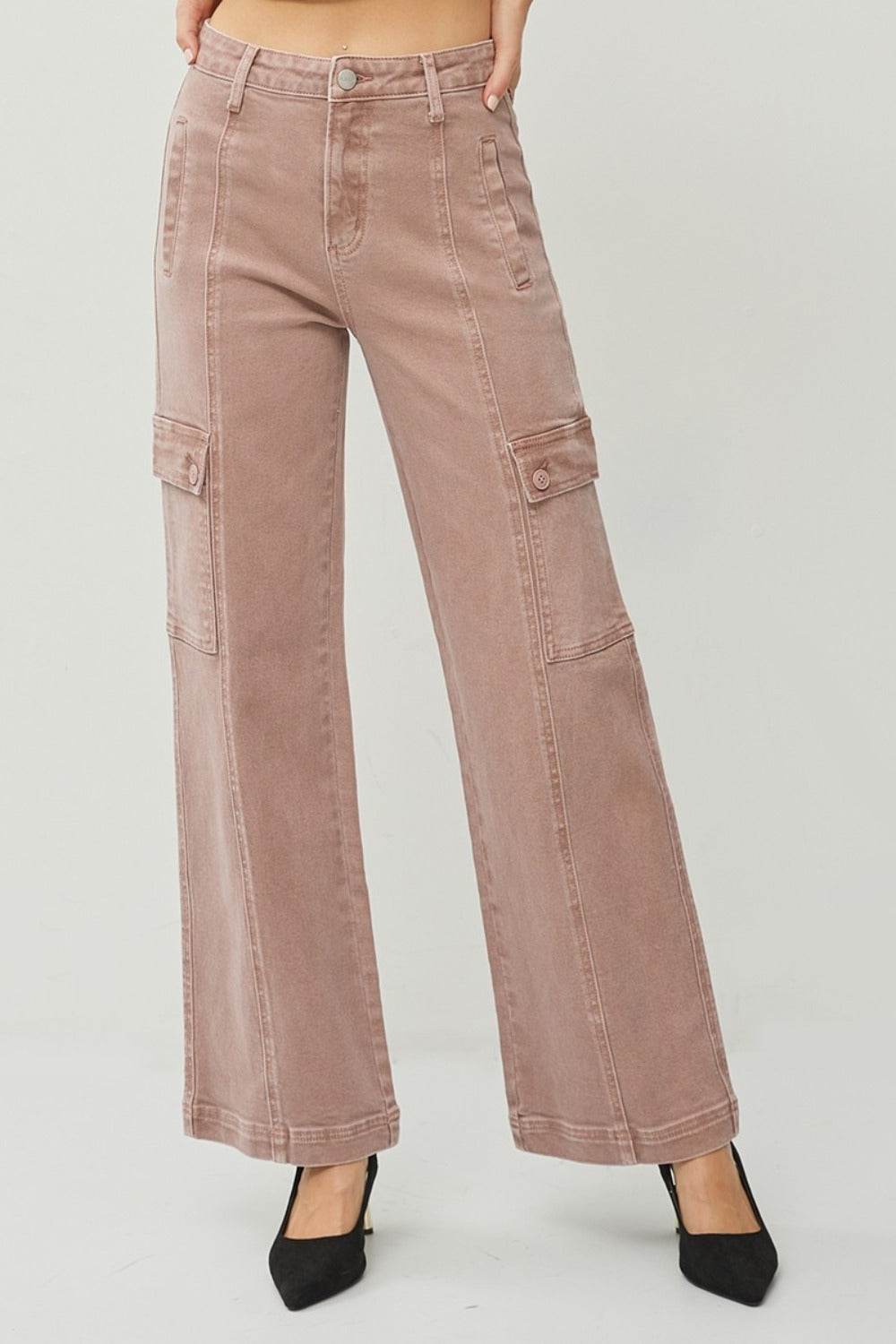 Klaudia® | Damen High-Waist Cargo-Jeans