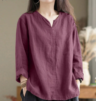 Buchholz® | Bluse mit V-Ausschnitt aus Baumwolle