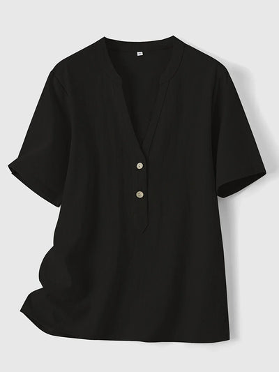 Nerida – Modische Bluse Mit V-Ausschnitt Und Kurzen Ärmeln