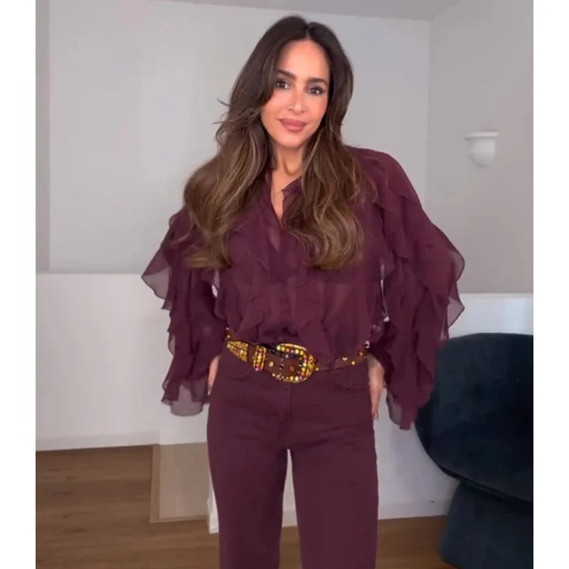 Traudel® | Luftige Chiffon-Bluse mit Volants